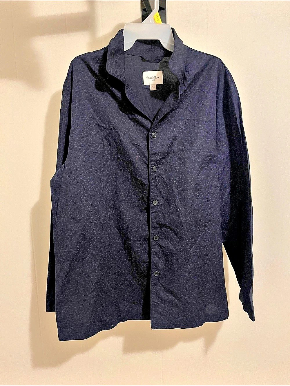Goodfellow & Co Men's Geometric Button-Up Shirt in Blue Size Large